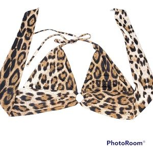 Leopard Print Backless Halter Top